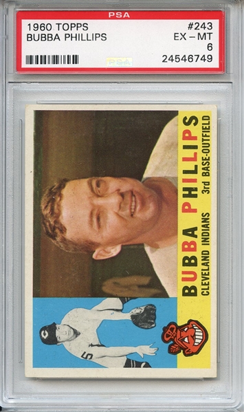 1960 Topps 243 Bubba Phillips EX-MT 6