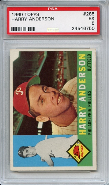 1960 Topps 285 Harry Anderson PSA EX 5
