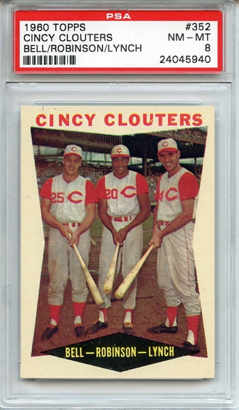 1960 Topps 352 Cincy Clouters Frank Robinson PSA NM-MT 8