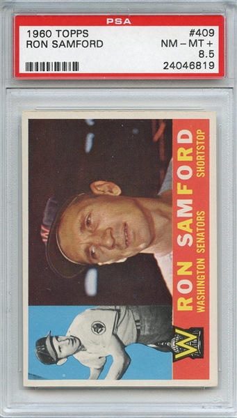 1960 Topps 409 Ron Samford PSA NM-MT+ 8.5