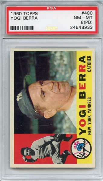 1960 Topps 480 Yogi Berra PSA NM-MT 8 (PD)