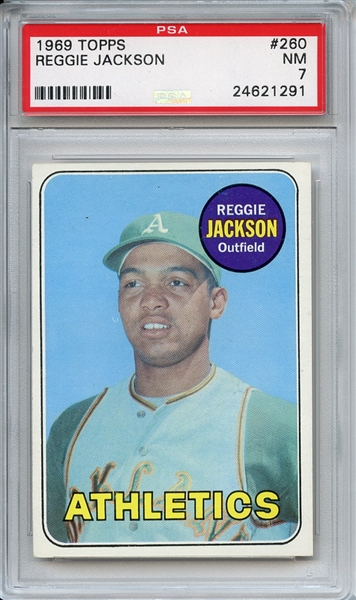 1969 Topps 260 Reggie Jackson RC PSA NM 7