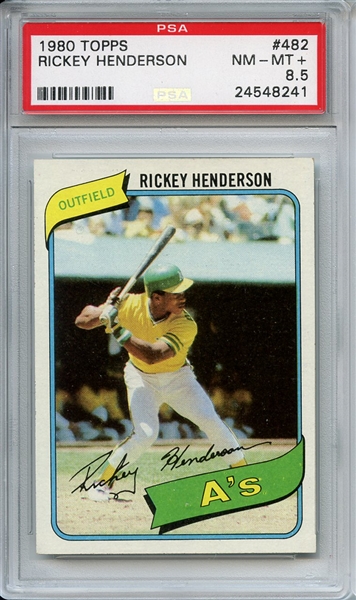 1980 Topps 482 Rickey Henderson RC PSA NM-MT+ 8.5