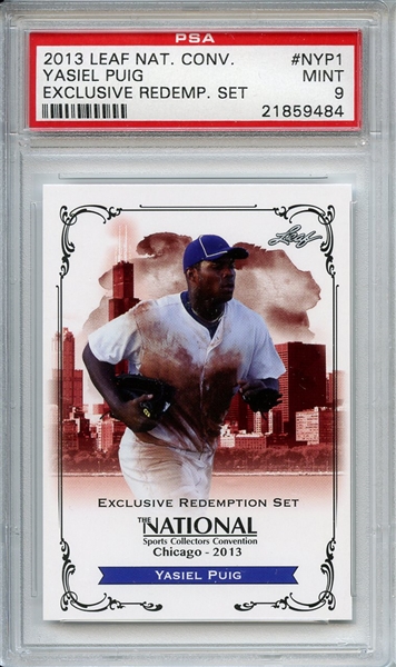 2013 Leaf National Convention Exclusive NYP1 Yasiel Puig PSA MINT 9