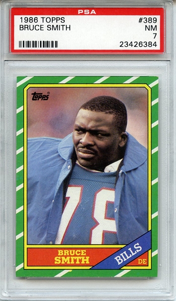 1986 Topps 389 Bruce Smith RC PSA NM 7