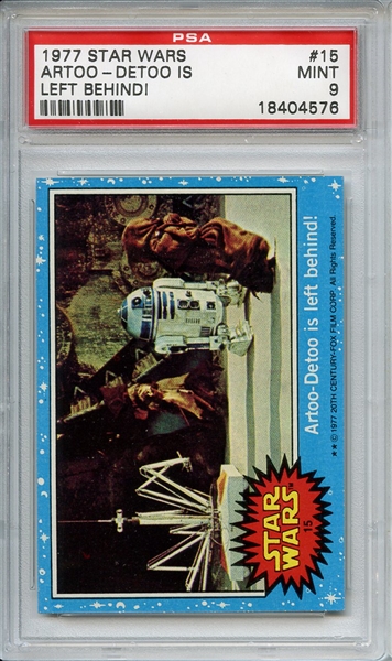 1977 Topps Star Wars 15 Artoo-Detoo is Left Behind PSA MINT 9
