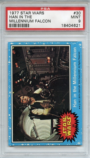1977 Topps Star Wars 30 Han in the Millennium Falcon PSA MINT 9
