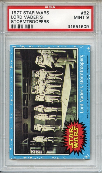 1977 Topps Star Wars 62 Lord Vader's Stormtroopers PSA MINT 9