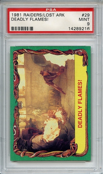 1981 Indiana Jones Raiders of the Lost Ark 29 Deadly Flames PSA MINT 9