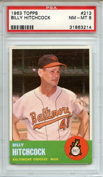 1963 Topps 213 Billy Hitchcock PSA NM-MT 8
