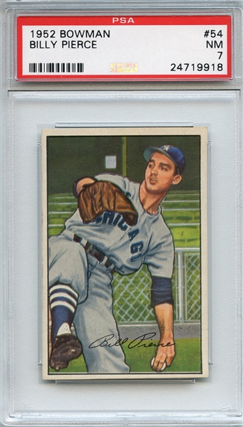 1952 Bowman 54 Billy Pierce PSA NM 7