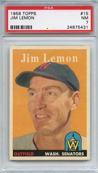 1958 Topps 15 Jim Lemon PSA NM 7