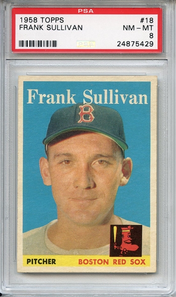 1958 Topps 18 Frank Sullivan PSA NM-MT 8