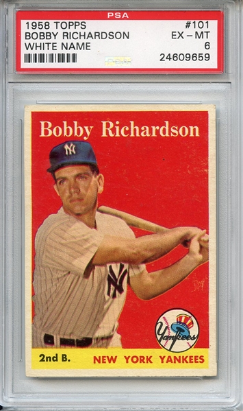 1958 Topps 101 Bobby Richardson PSA EX-MT 6