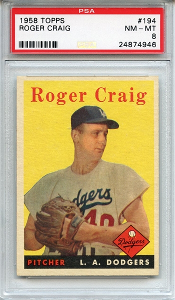 1958 Topps 194 Roger Craig PSA NM-MT 8