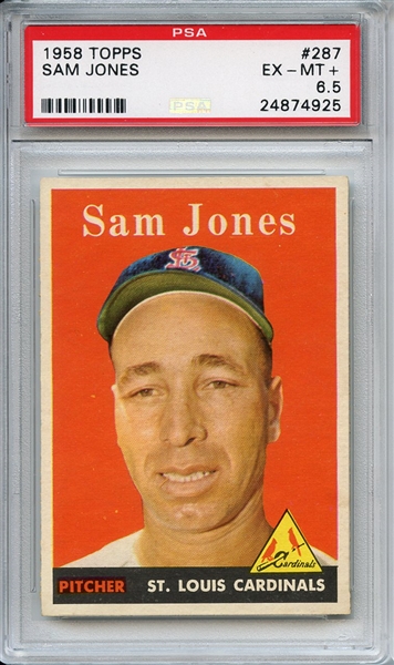 1958 Topps 287 Sam Jones PSA EX-MT+ 6.5