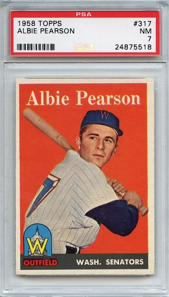 1958 Topps 317 Albie Pearson PSA NM 7