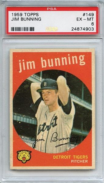 1959 Topps 149 Jim Bunning PSA EX-MT 6