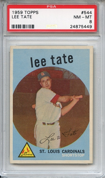1959 Topps 544 Lee Tate PSA NM-MT 8