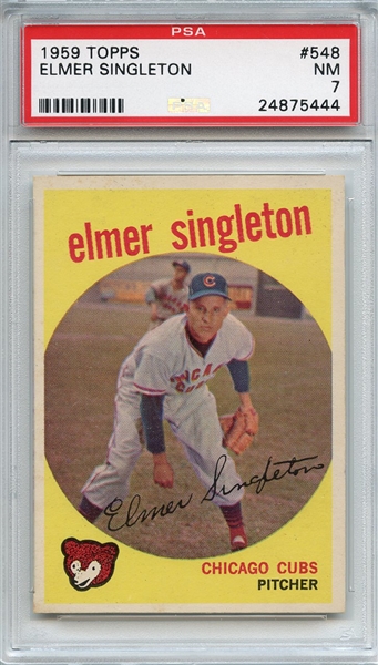 1959 Topps 548 Elmer Singleton PSA NM 7