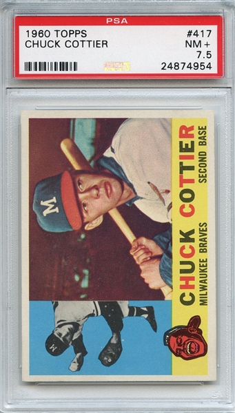 1960 Topps 417 Chuck Cottier PSA NM+ 7.5