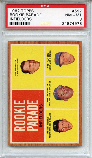 1962 Topps 597 Rookie Parade Infielders PSA NM-MT 8
