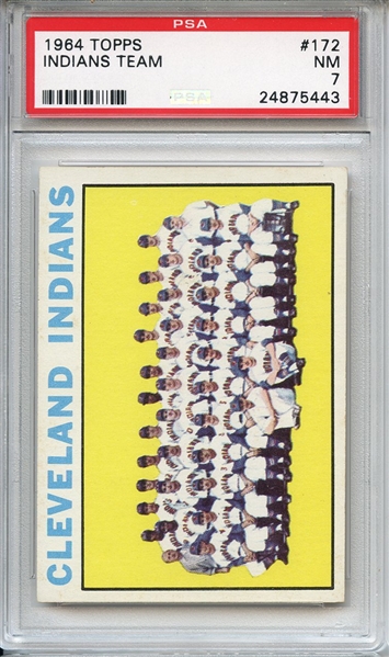1964 Topps 172 Cleveland Indians Team PSA NM 7