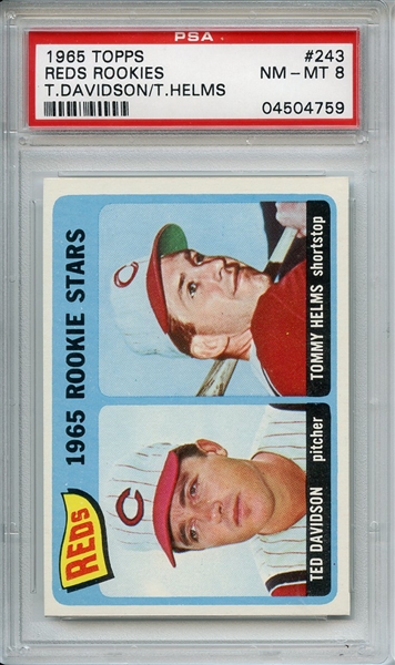 1965 Topps 243 Tommy Helms RC PSA NM-MT 8