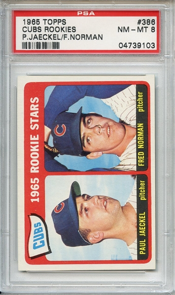 1965 Topps 386 Chicago Cubs Rookies PSA NM-MT 8