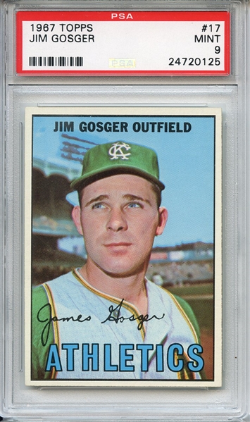 1967 Topps 17 Jim Gosger PSA MINT 9