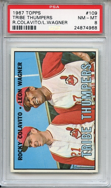 1967 Topps 109 Tribe Thumpers Colavito PSA NM-MT 8