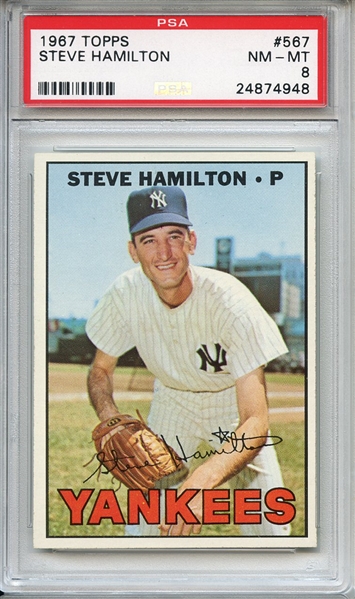 1967 Topps 567 Steve Hamilton PSA NM-MT 8