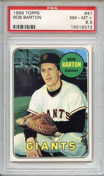 1969 Topps 41 Bob Barton PSA NM-MT+ 8.5