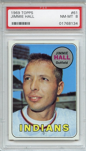1969 Topps 61 Jimmie Hall PSA NM-MT 8