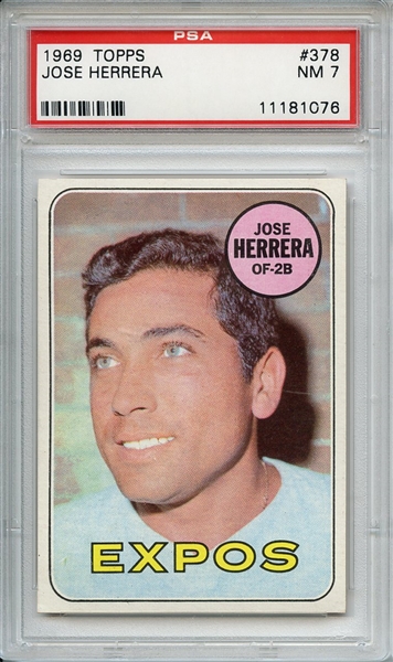 1969 Topps 378 Jose Herrera PSA NM 7