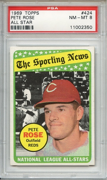 1969 Topps 424 Pete Rose All Star PSA NM-MT 8