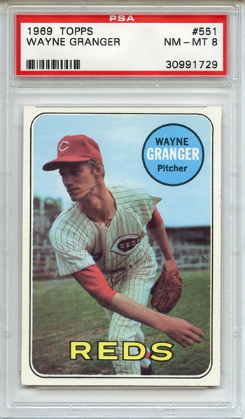 1969 Topps 551 Wayne Granger PSA NM-MT 8