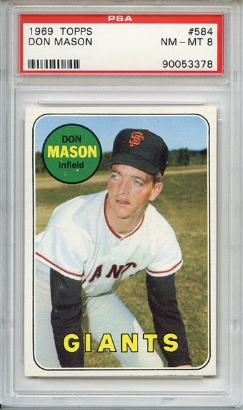 1969 Topps 584 Don Mason PSA NM-MT 8