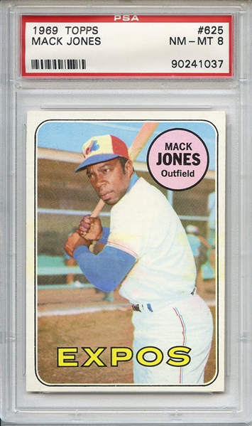 1969 Topps 625 Mack Jones PSA NM-MT 8