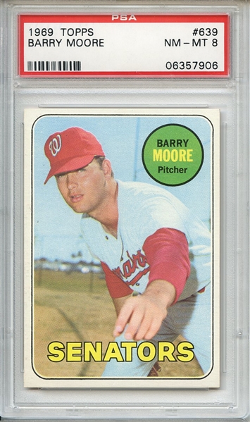 1969 Topps 639 Barry Moore PSA NM-MT 8