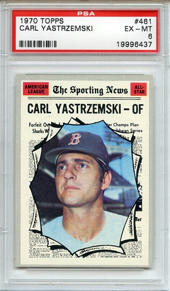 1970 Topps 461 Carl Yastrzemski All Star PSA EX-MT 6