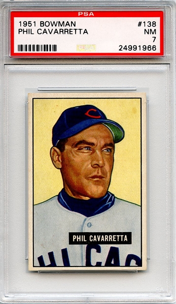 1951 Bowman 138 Phil Cavarretta PSA NM 7