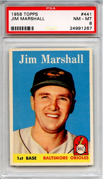 1958 Topps 441 Jim Marshall PSA NM-MT 8