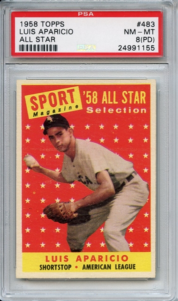 1958 Topps 483 Luis Aparicio All Star PSA NM-MT 8 (PD)