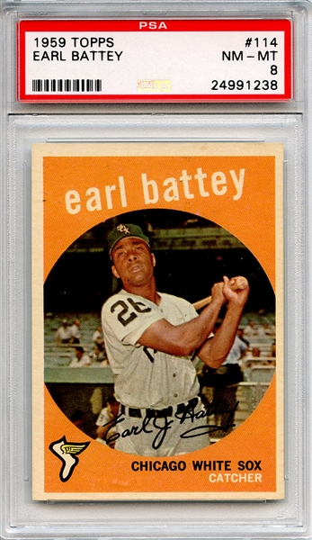 1959 Topps 114 Earl Battey PSA NM-MT 8