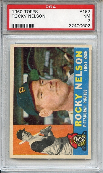 1960 Topps 157 Rocky Nelson PSA NM 7