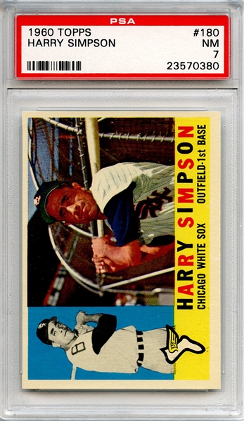 1960 Topps 180 Harry Simpson PSA NM 7