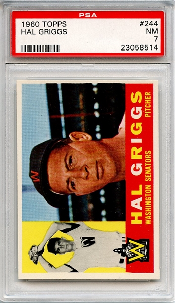 1960 Topps 244 Hal Griggs PSA NM 7
