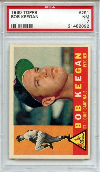 1960 Topps 291 Bob Keegan PSA NM 7