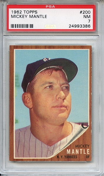 1962 Topps 200 Mickey Mantle PSA NM 7